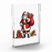 Jolly Santa Claus with gift sack Fotoblock (Links)