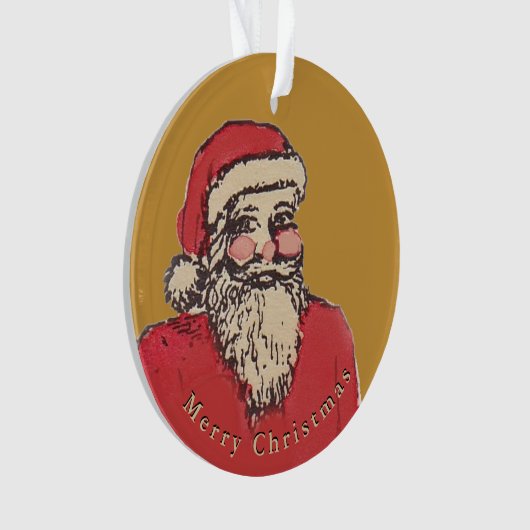 Jolly Santa Claus with Your Text Ornament (Vorderseite)