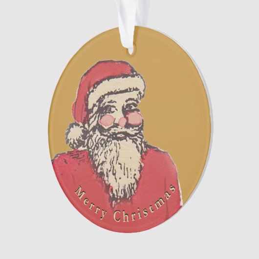 Jolly Santa Claus with Your Text Ornament (Vorderseite)