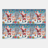 Jolly Santa Claus Wrapping Paper in Matte Geschenkpapier Set (Vorderseite 3)