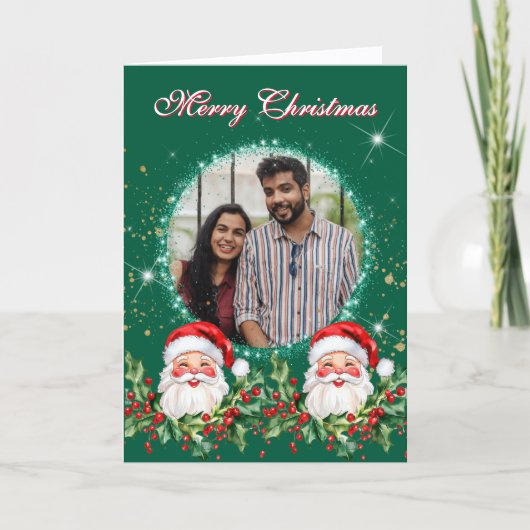 Jolly Santa Clause Foto Feiertagskarte (Vorderseite)