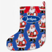 Jolly Santa custom boys Weihnachtsjung Strumpf Großer Weihnachtsstrumpf (Rückseite)