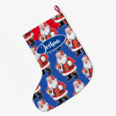 Jolly Santa custom boys Weihnachtsjung Strumpf Großer Weihnachtsstrumpf (Rückseite (Hängend))