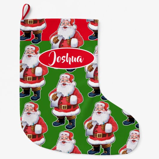 Jolly Santa custom boys Weihnachtsjung Strumpf Großer Weihnachtsstrumpf (Vorderseite)