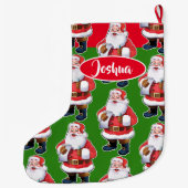 Jolly Santa custom boys Weihnachtsjung Strumpf Großer Weihnachtsstrumpf (Rückseite)