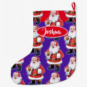 Jolly Santa custom boys Weihnachtsjung Strumpf Großer Weihnachtsstrumpf (Rückseite)