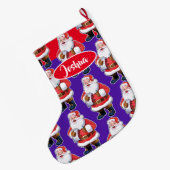 Jolly Santa custom boys Weihnachtsjung Strumpf Großer Weihnachtsstrumpf (Rückseite (Hängend))