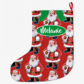 Jolly Santa Custom Girls Weihnachtsmädchen Strumpf Großer Weihnachtsstrumpf (Rückseite)