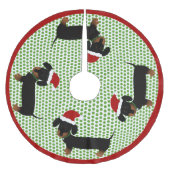 Jolly Santa Dackeln - Black and Tan Polyester Weihnachtsbaumdecke (Vorderseite)