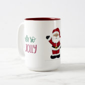 Jolly Santa Design Riesenkaffee-Tasse Zweifarbige Tasse (Vorderseite Links)