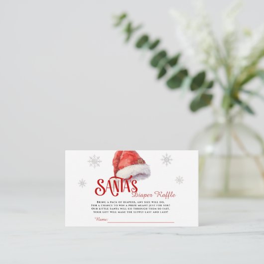 Jolly Santa Diaper Raffle Baby Dusche Begleitkarte (Stehend Vorderseite)