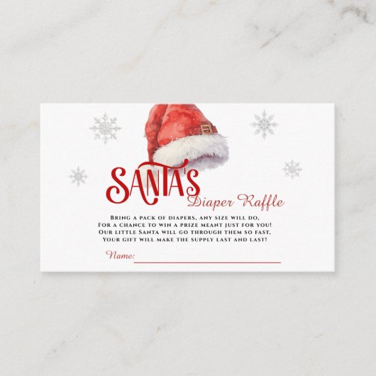 Jolly Santa Diaper Raffle Baby Dusche Begleitkarte (Vorderseite)