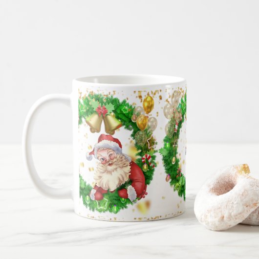 Jolly Santa: Ein perfektes Geschenk für den Urlaub Kaffeetasse (Mit Donut)