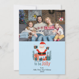 Jolly Santa Fun Niedlich Family Foto Ferienkarte Feiertagskarte