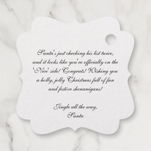 Jolly Santa Geschenkanhänger (Rückseite)