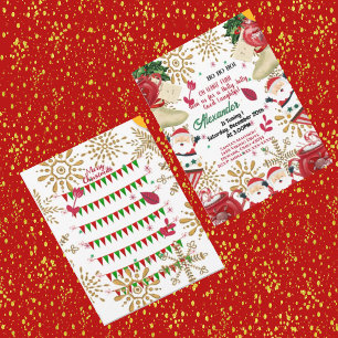 Jolly Santa Gold Snowflake Weihnachten Ankündigung