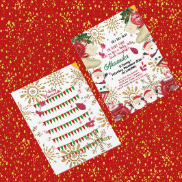 Jolly Santa Gold Snowflake Weihnachten Ankündigung