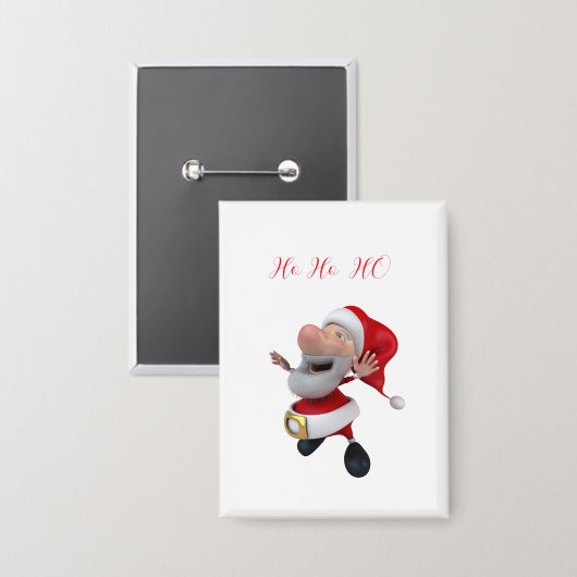Jolly Santa Ho Ho Button (Vorderseite/Rückseite)