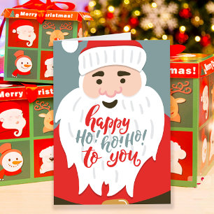 Jolly Santa Ho Ho Ho Xmas Gruß Karte