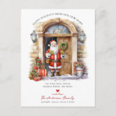 Jolly Santa Holiday Moving Ankündigungspostkarte (Vorderseite)