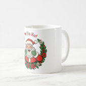 Jolly Santa in a Festive Christmas Wreath Kaffeetasse (VorderseiteRechts)