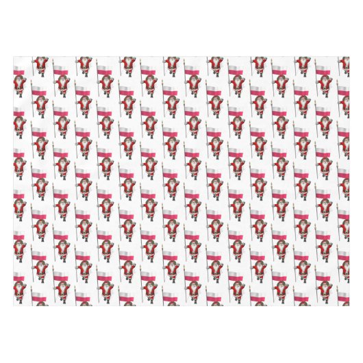 Jolly Santa mit der Flagge Polens Tischdecke (Vorderseite (Horizontal))