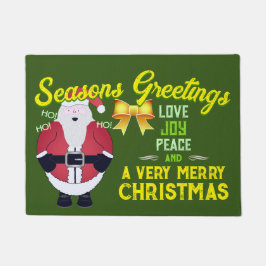 Jolly Santa mit Frohen Festtagen auf GREEN Fußmatte