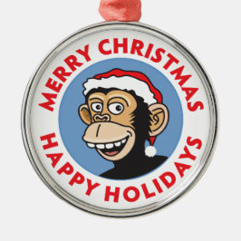 Jolly Santa Monkey Ornament Aus Metall