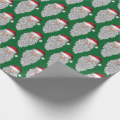 Jolly Santa on Green Geschenkpapier (Ecke)