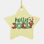 Jolly Santa Ornament, farbenfrohe Weihnachten Keramik Ornament (Vorne)
