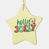 Jolly Santa Ornament, farbenfrohe Weihnachten Keramik Ornament (Links)
