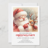 Jolly Santa Rudolph Holiday Party Invitation Einladung (Vorderseite)