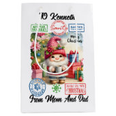 Jolly Santa Sack mit festlicher Dekoration Mittlere Geschenktüte (Vorderseite)