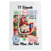 Jolly Santa Sack mit festlicher Dekoration Mittlere Geschenktüte (Rückseite)