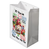 Jolly Santa Sack mit festlicher Dekoration Mittlere Geschenktüte (Rückseite Schrägansicht)