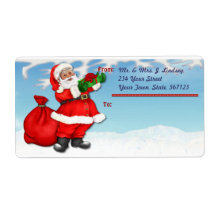 Jolly Santa Shipping Label