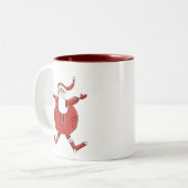 Jolly Santa T - Shirt und Geschenke Zweifarbige Tasse (Vorderseite Links)