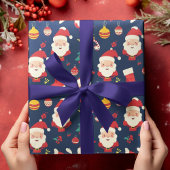 Jolly Santa und Ornamente Weihnachten Geschenkpapier Set