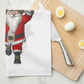 Jolly Santa Visiting Slowenien Geschirrtuch (Viertel Falte)