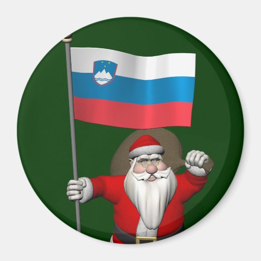 Jolly Santa Visiting Slowenien Magnet (Vorne)