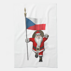 Jolly Santa Visiting Tschechische Republik Handtuch