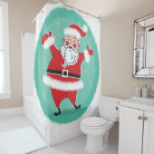 Jolly Santa: Weihnachtskarten-Illustration des Jah Duschvorhang (Beispiel)