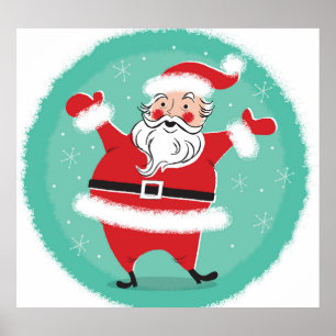 Jolly Santa: Weihnachtskarten-Illustration des Jah Poster