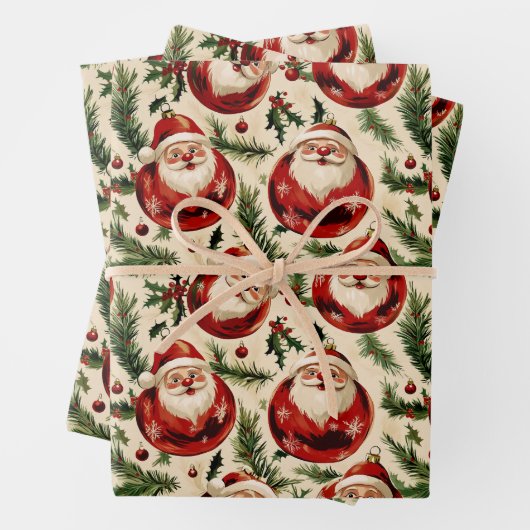 Jolly Santa's Festivals Ornaments Delight Geschenkpapier Set (Beispiel)