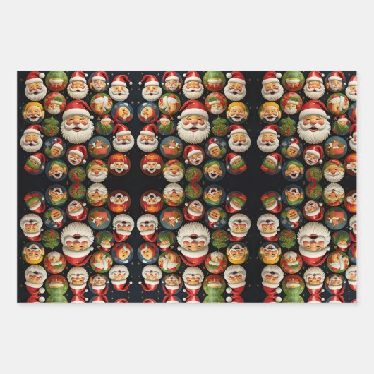 Jolly Santa's wrapping paper Geschenkpapier Set (Vorderseite 2)
