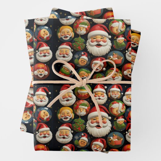 Jolly Santa's wrapping paper Geschenkpapier Set (Beispiel)