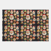 Jolly Santa's wrapping paper Geschenkpapier Set (Vorderseite)