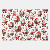 Jolly Santas Wrapping Paper Geschenkpapier Set (Vorderseite 3)