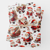 Jolly Santas Wrapping Paper Geschenkpapier Set (Beispiel)