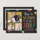 Jolly Season Holiday Foto Card Postkarte (Vorne/Hinten)